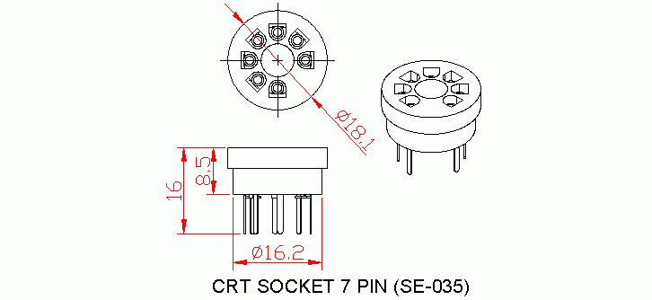 Dimensional drawing for SM035 Banana Plug 4 mm SP6