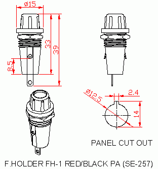 Dimensional drawing for SM257 Cartridge Type Small 6A