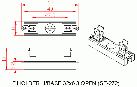 Dimensional drawing for SM272 Heavy Base Open Type