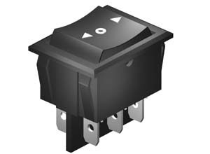 SM285 Rocker Switch 6A DPDT Momentary Off Momentary