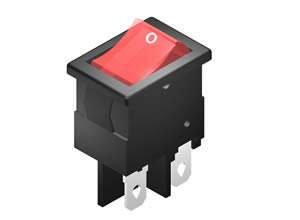 SM298 Rocker Switch 4A DPST On Off Illuminated Red